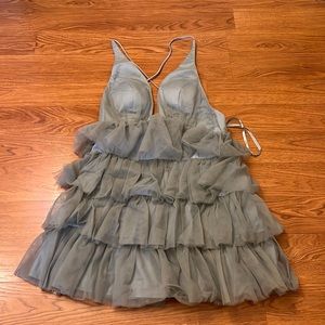 blue ruffle selfie leslie mini dress size xs